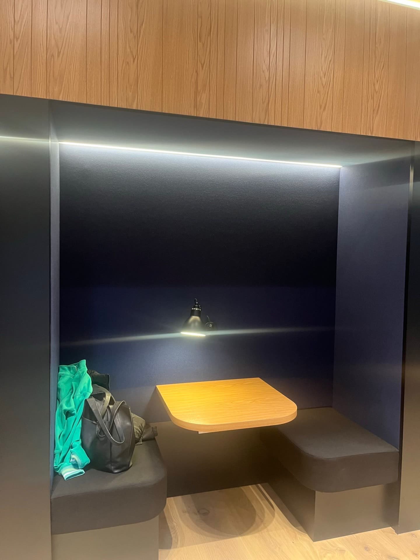 Commercial booth with ambient LED lighting