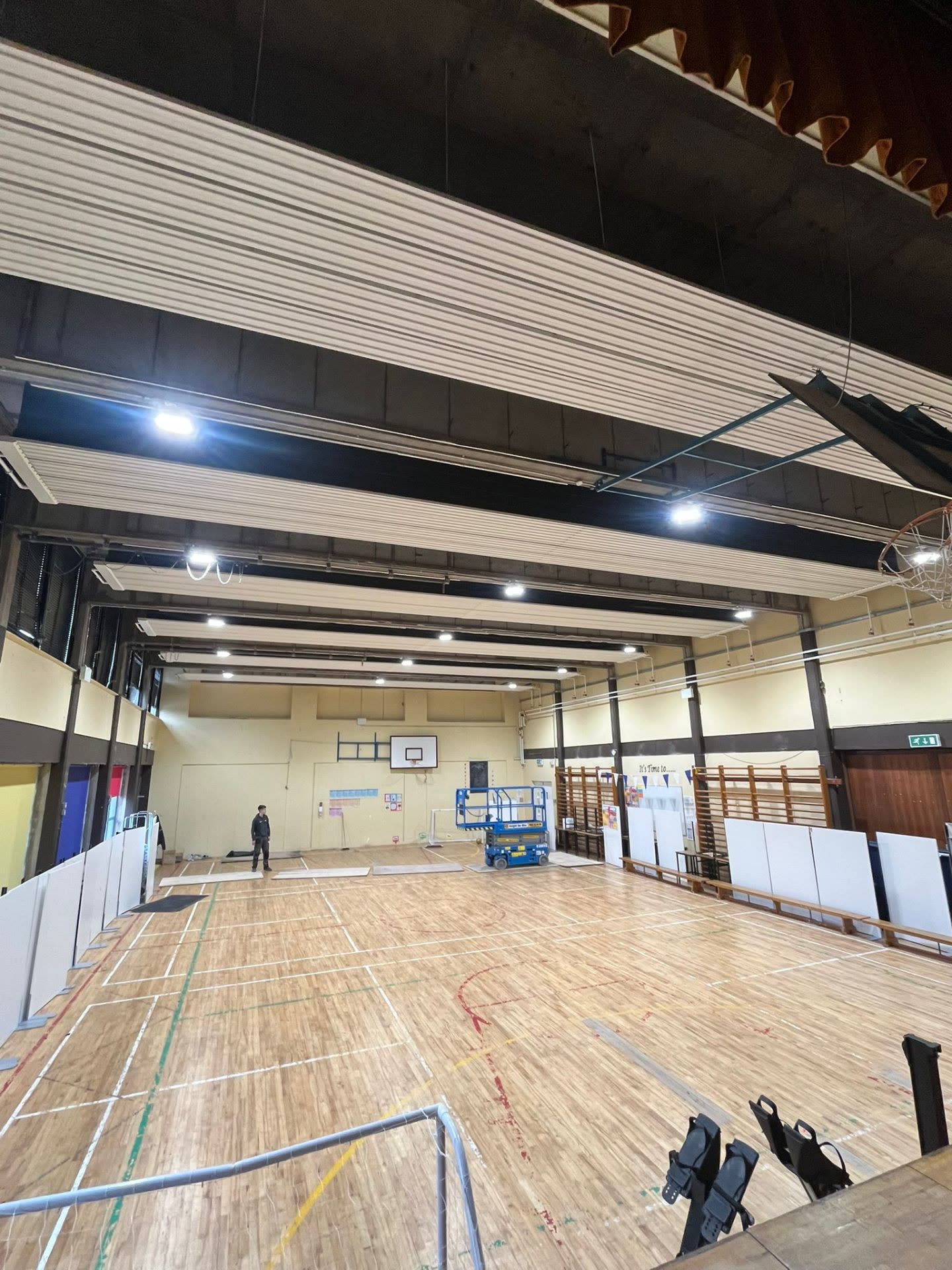 Sports hall lighting wide angle view
