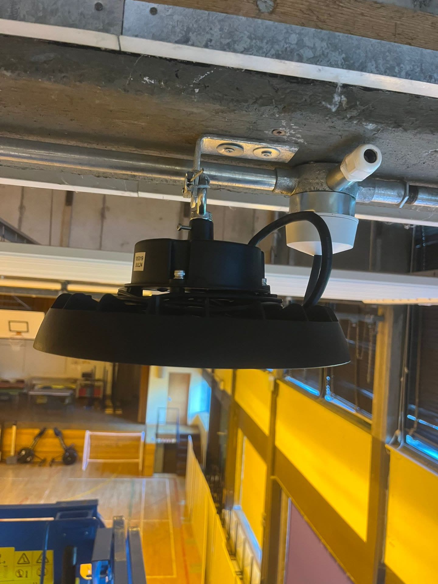 LED high bay light closeup