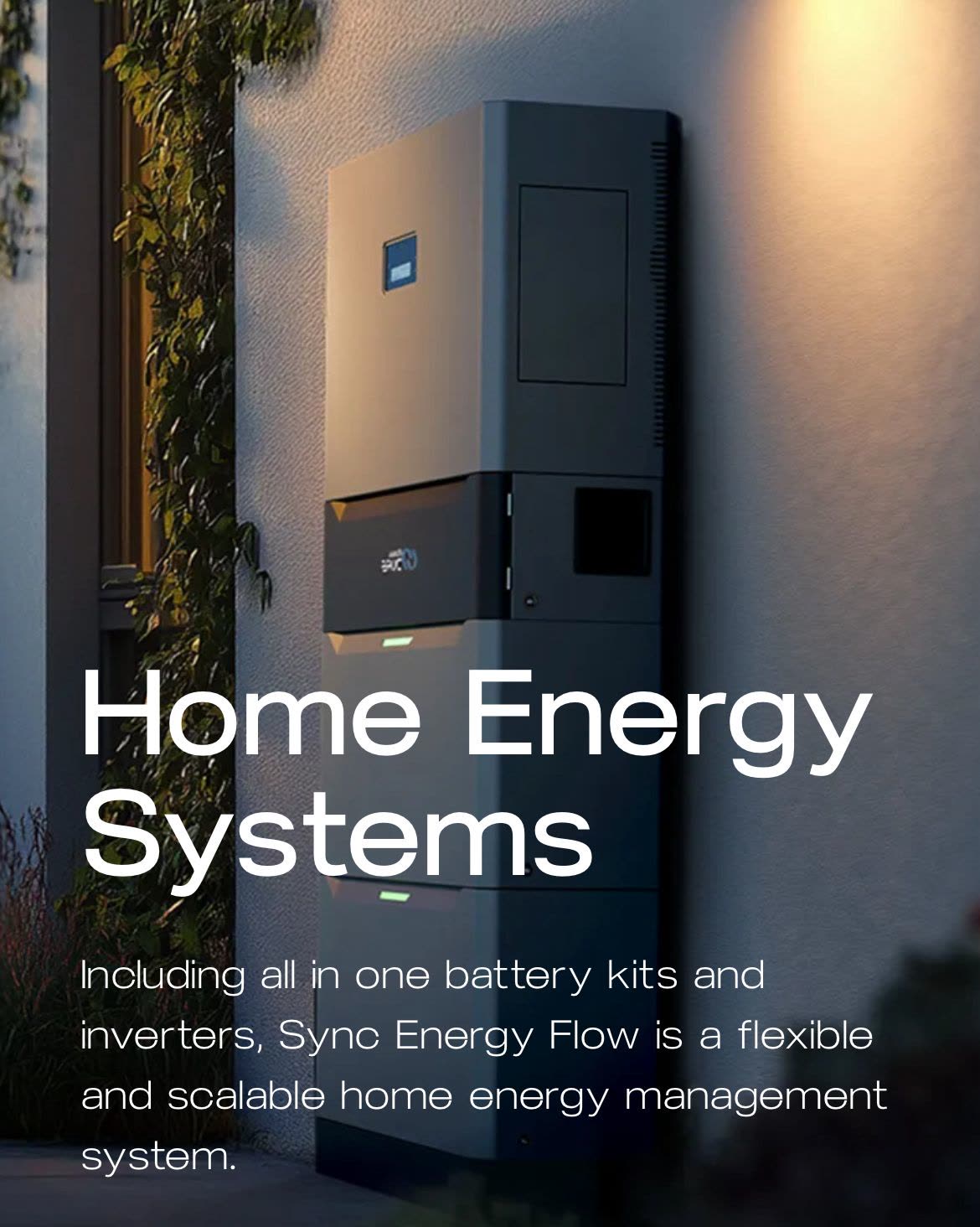 BG Sync home energy management system with battery and inverter