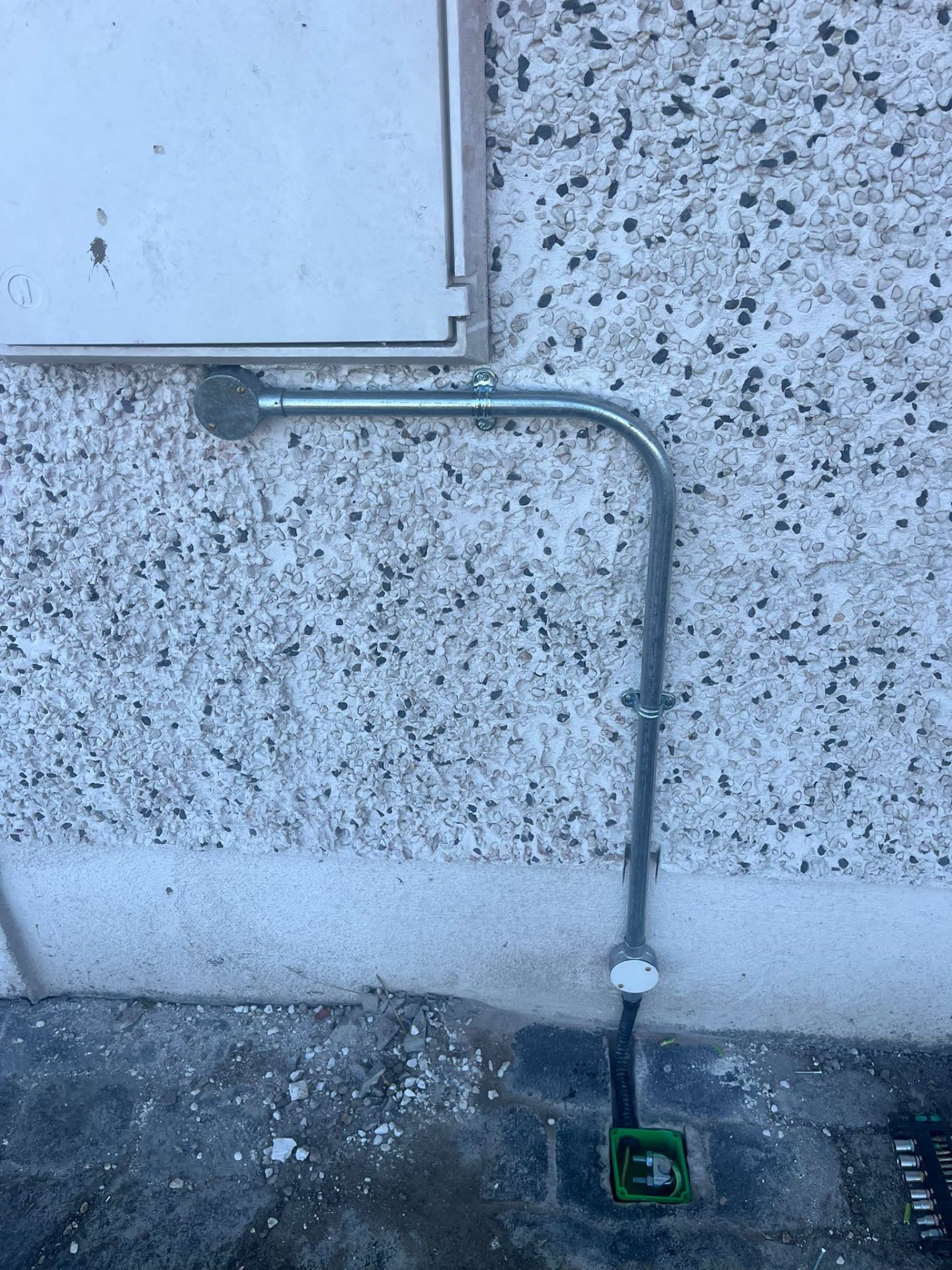 Conduit and junction box closeup