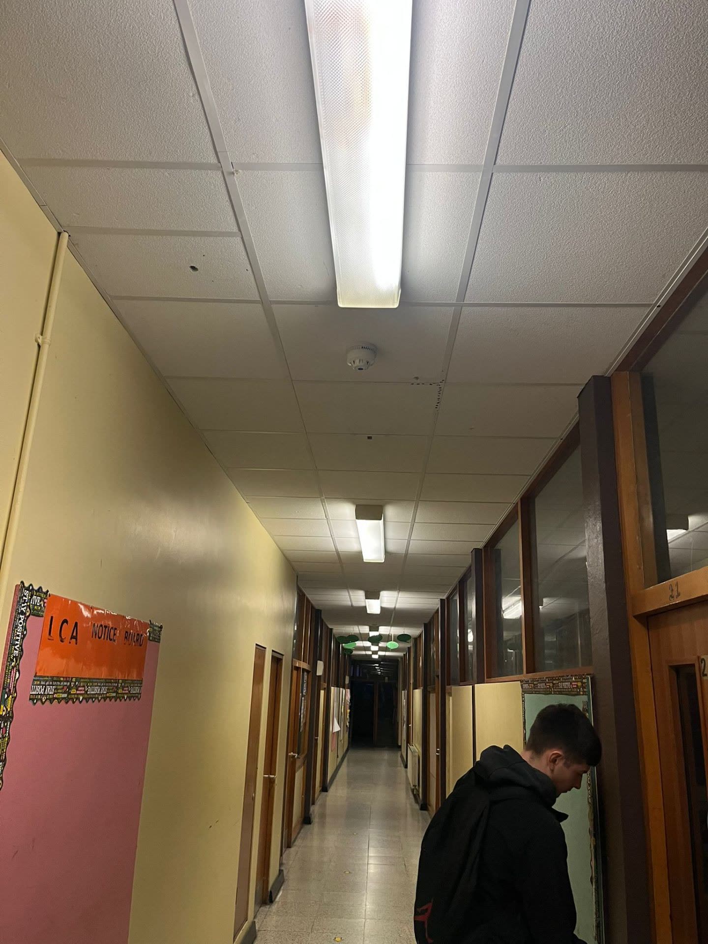 School corridor LED lighting upgrade