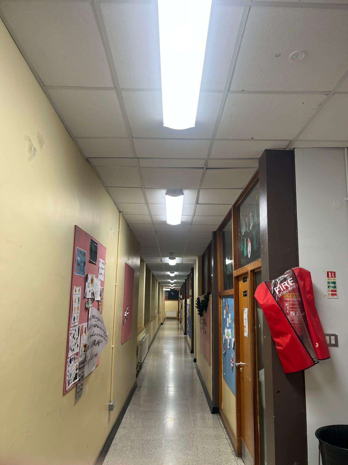 School corridor LED lighting upgrade