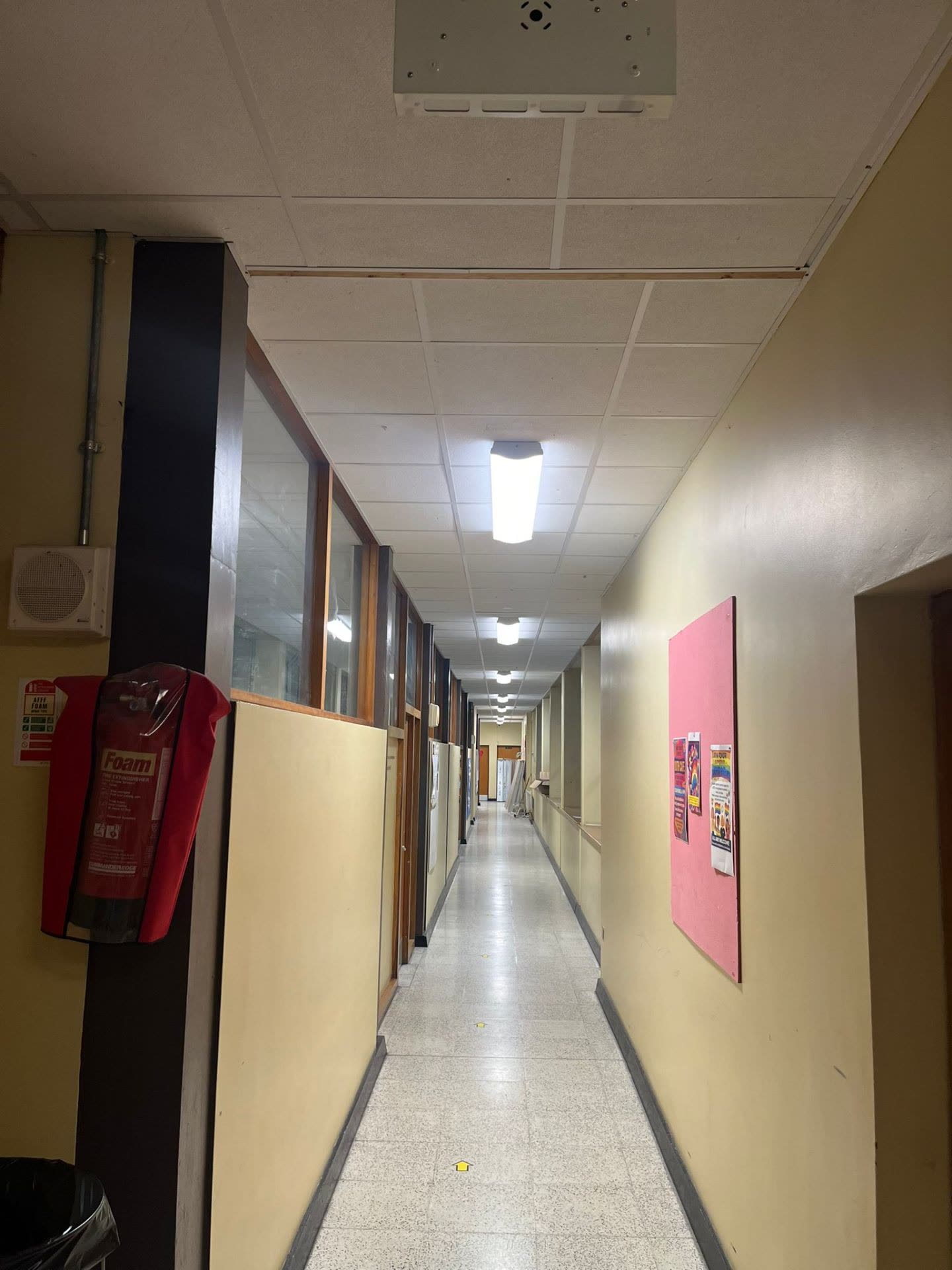 School corridor LED lighting upgrade
