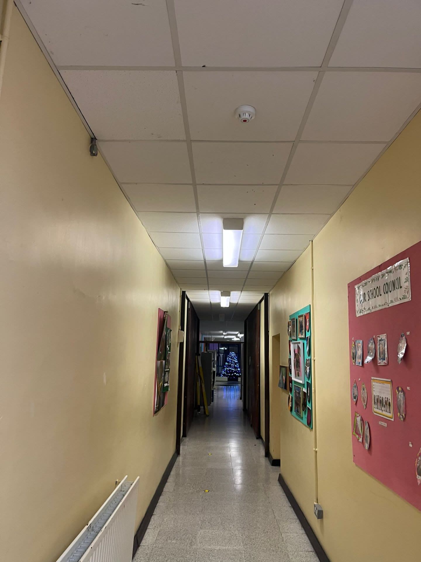 School corridor LED lighting upgrade